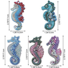Carica l'immagine nel visualizzatore di Gallery, Portachiavi Diamond Painting 5D Cavallucci Marini 5 Pezzi
