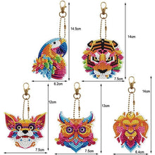 Carica l'immagine nel visualizzatore di Gallery, Portachiavi Diamond Painting 5D Animali 5 Pezzi