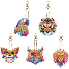 Carica l'immagine nel visualizzatore di Gallery, Portachiavi Diamond Painting 5D Animali 5 Pezzi