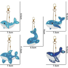 Carica l'immagine nel visualizzatore di Gallery, Portachiavi Diamond Painting 5D con Balene 5 Pezzi