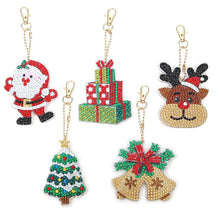 Carica l'immagine nel visualizzatore di Gallery, Portachiavi Diamond Painting 5D Natale 5 Pezzi