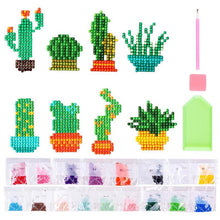 Carica l'immagine nel visualizzatore di Gallery, Set di Adesivi Diamond Painting Cactus per Bambini