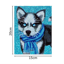 Carica l'immagine nel visualizzatore di Gallery, Kit Diamond Painting 5D per Bambini - Husky con Cornice Fotografica