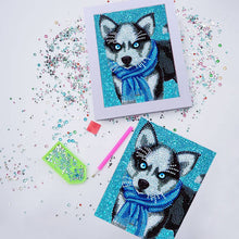 Carica l'immagine nel visualizzatore di Gallery, Kit Diamond Painting 5D per Bambini - Husky con Cornice Fotografica