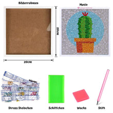 Carica l'immagine nel visualizzatore di Gallery, Kit Diamond Painting 5D per Bambini - Cactus con Cornice Fotografica