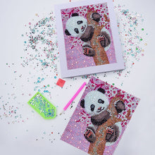 Carica l'immagine nel visualizzatore di Gallery, Kit Diamond Painting 5D per Bambini - Panda Rosa con Cornice Fotografica