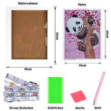 Carica l'immagine nel visualizzatore di Gallery, Kit Diamond Painting 5D per Bambini - Panda Rosa con Cornice Fotografica