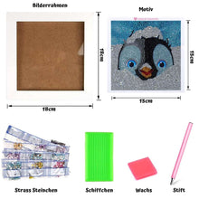 Carica l'immagine nel visualizzatore di Gallery, Kit Diamond Painting 5D per Bambini - Pinguino con Cornice Fotografica