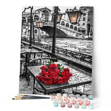 Carica l'immagine nel visualizzatore di Gallery, Dipingere con i numeri - Terrazza E Bouquet Di Rose Figured'Art