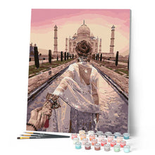 Carica l'immagine nel visualizzatore di Gallery, Dipingere con i numeri - Passeggiata Romantica Taj Mahal Figured'Art