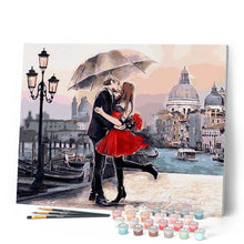 Carica l'immagine nel visualizzatore di Gallery, Dipingere con i numeri - Bacio Romantico Sotto La Pioggia Figured'Art