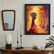 Carica l'immagine nel visualizzatore di Gallery, Dipingere con i numeri - Bosco Autunnale E Donna Con L'Ombrello