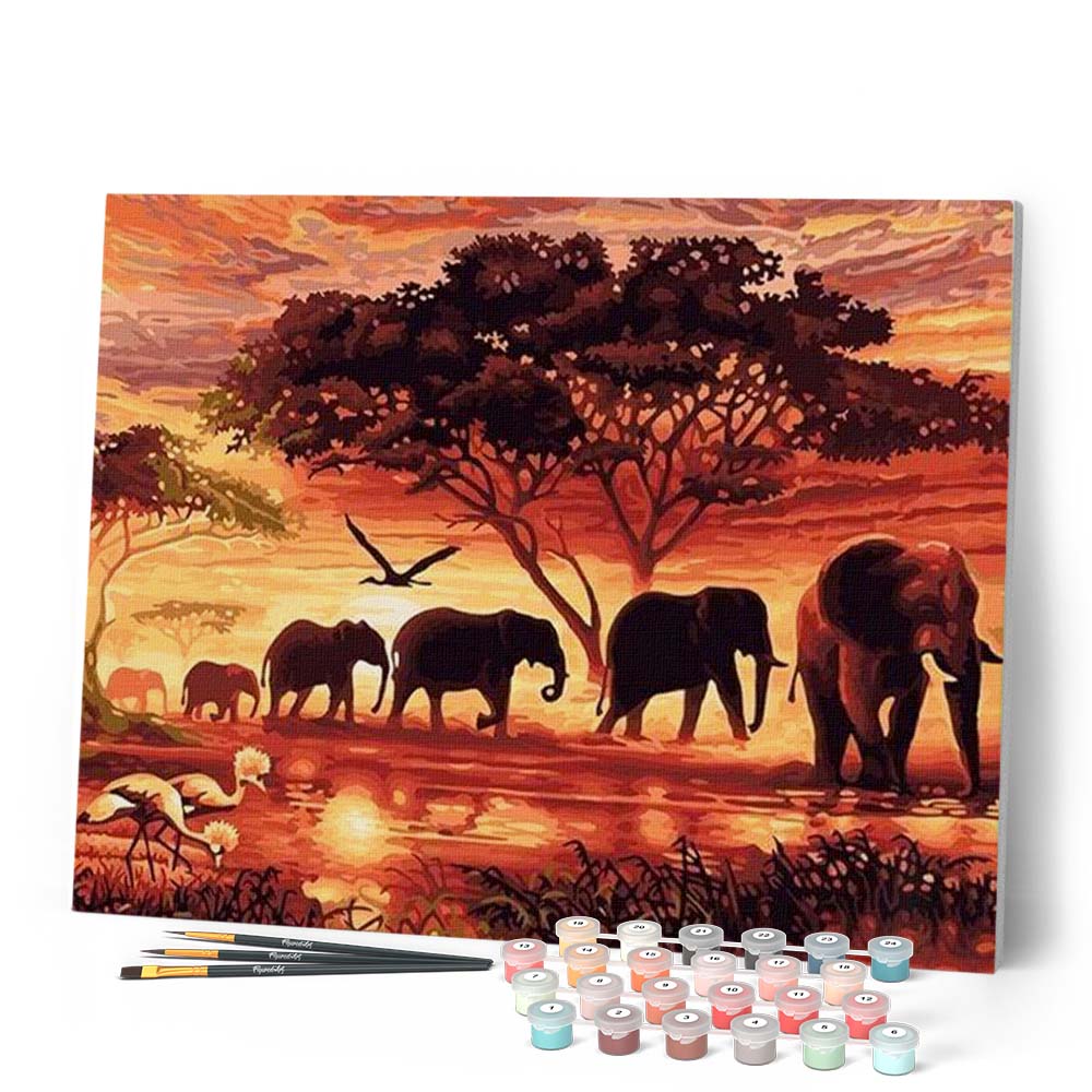 DIPINGERE CON I Numeri Tela Quadro Pittura Acrilico Camaleonte Adulti Bambini EUR 11,79