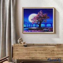 Carica l'immagine nel visualizzatore di Gallery, Dipingere con i numeri - Albero E Grande Luna