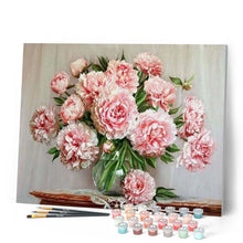 Carica l'immagine nel visualizzatore di Gallery, Dipingere con i numeri - Bouquet Di Fiori Rosa Su Un Tavolo Figured'Art
