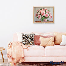 Carica l'immagine nel visualizzatore di Gallery, Dipingere con i numeri - Bouquet Di Fiori Rosa Su Un Tavolo