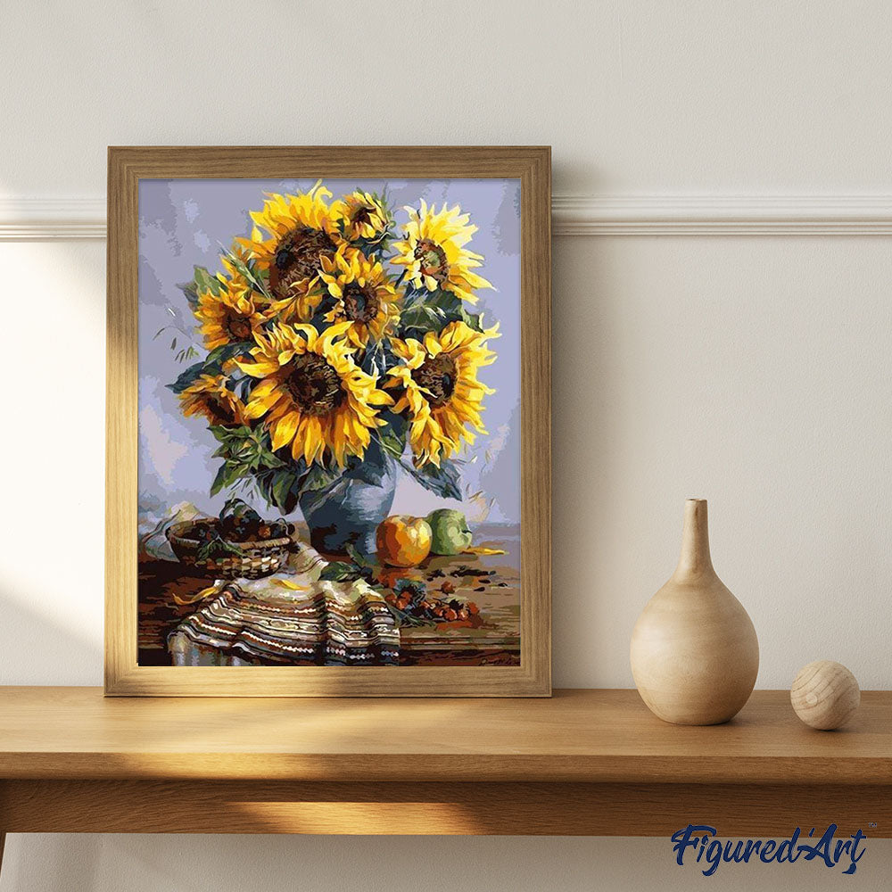 Yeesam Art - Dipinto con numeri per adulti e bambini, con girasole, dimensioni Yeesam Art - Dipinto con numeri per adulti e bambini, con girasole, dimensioni