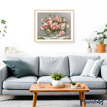 Carica l'immagine nel visualizzatore di Gallery, Dipingere con i numeri - Bouquet Di Fiori Rosa Su Un Tavolino