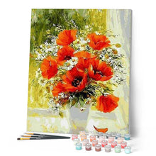 Carica l'immagine nel visualizzatore di Gallery, Dipingere con i numeri - Fiori Rossi E Margherite Figured'Art
