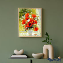 Carica l'immagine nel visualizzatore di Gallery, Dipingere con i numeri - Fiori Rossi E Margherite