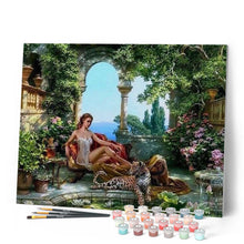Carica l'immagine nel visualizzatore di Gallery, Dipingere con i numeri - Donna Sdraiata E Leopardo Figured'Art
