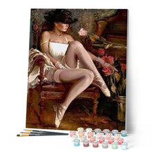 Carica l'immagine nel visualizzatore di Gallery, Dipingere con i numeri - Donna Sensuale Con Cappello E Ballerine Figured'Art