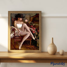 Carica l'immagine nel visualizzatore di Gallery, Dipingere con i numeri - Donna Sensuale Con Cappello E Ballerine