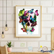 Carica l'immagine nel visualizzatore di Gallery, Dipingere con i numeri - Farfalle Colorate E Teschio