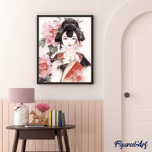 Carica l'immagine nel visualizzatore di Gallery, Dipingere con i numeri - Signora Asiatica Con Rose