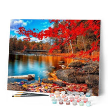 Carica l'immagine nel visualizzatore di Gallery, Dipingere con i numeri - Fiume E Foresta D'Autunno Figured'Art