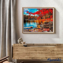 Carica l'immagine nel visualizzatore di Gallery, Dipingere con i numeri - Fiume E Foresta D'Autunno