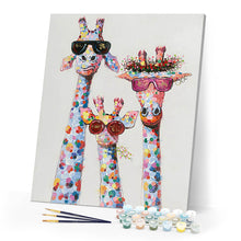 Carica l'immagine nel visualizzatore di Gallery, Dipingere con i numeri - Famiglia di giraffe pop art Figured'Art