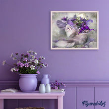 Carica l'immagine nel visualizzatore di Gallery, Dipingere con i numeri - Gattino Viola