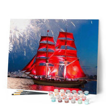 Carica l'immagine nel visualizzatore di Gallery, Dipingere con i numeri - Barca A Vela Rossa Figured'Art
