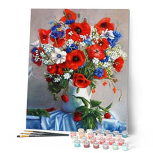 Carica l'immagine nel visualizzatore di Gallery, Dipingere con i numeri - Rose Rosse In Un Vaso Bianco Figured'Art
