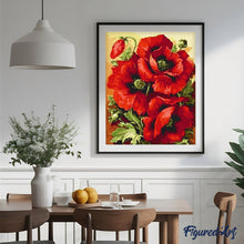 Carica l'immagine nel visualizzatore di Gallery, Dipingere con i numeri - Meravigliosi Fiori Rossi