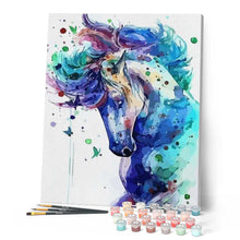 Carica l'immagine nel visualizzatore di Gallery, Dipingere con i numeri - Cavallo In Blu Figured'Art