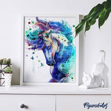 Carica l'immagine nel visualizzatore di Gallery, Dipingere con i numeri - Cavallo In Blu