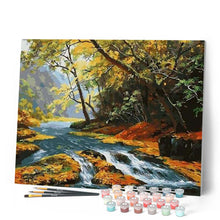 Carica l'immagine nel visualizzatore di Gallery, Dipingere con i numeri - Ruscello Cristallino Nella Foresta Figured'Art