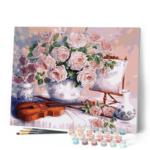 Carica l'immagine nel visualizzatore di Gallery, Dipingere con i numeri - Fiori E Violino Figured'Art