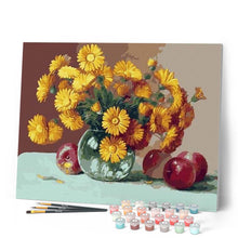 Carica l'immagine nel visualizzatore di Gallery, Dipingere con i numeri - Vaso Con Girasoli E Mele Figured'Art