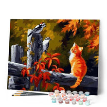 Carica l'immagine nel visualizzatore di Gallery, Dipingere con i numeri - Due Uccelli E Gatto Figured'Art