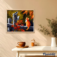Carica l'immagine nel visualizzatore di Gallery, Dipingere con i numeri - Due Uccelli E Gatto