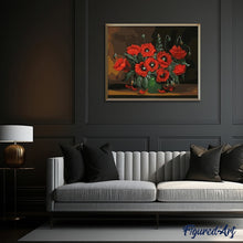 Carica l'immagine nel visualizzatore di Gallery, Dipingere con i numeri - Fiori Rosso Scuro
