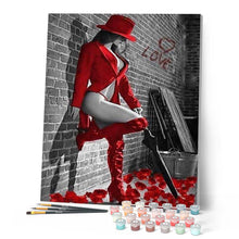 Carica l'immagine nel visualizzatore di Gallery, Dipingere con i numeri - Donna Con Stivali In Pelle Rossa Figured'Art