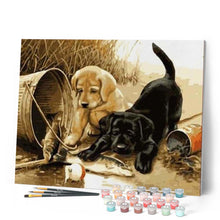 Carica l'immagine nel visualizzatore di Gallery, Dipingere con i numeri - Due Cani Che Giocano Figured'Art