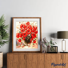 Carica l'immagine nel visualizzatore di Gallery, Dipingere con i numeri - Fiori Rossi