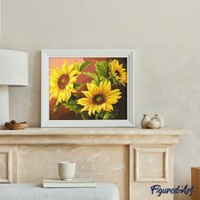 Carica l'immagine nel visualizzatore di Gallery, Dipingere con i numeri - Tre Girasoli