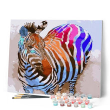 Carica l'immagine nel visualizzatore di Gallery, Dipingere con i numeri - Zebra Arcobaleno Figured'Art