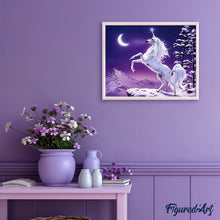 Carica l'immagine nel visualizzatore di Gallery, Dipingere con i numeri - Unicorno E Luna